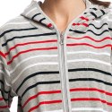 Dres damski długi 341 welurowy 2XL szary w paski Luna Dres damski długi 341 welurowy 2XL szary w paski Luna
