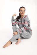 Dres damski długi 341 welurowy L szary w paski Luna Dres damski długi 341 welurowy L szary w paski Luna