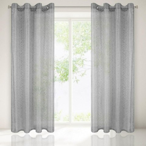 Firana gotowa na przelotkach 140x250 Amanda srebrna Eurofirany Firana gotowa na przelotkach 140x250 Amanda srebrna Eurofirany