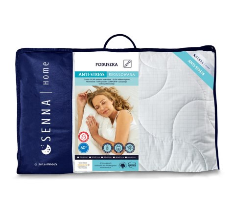 Poduszka antyalergiczna 50x60 Antystres pikowana 600g biała z włóknem węglowym Inter Widex Poduszka antyalergiczna 50x60 Antystres pikowana 600g biała z włóknem węglowym Inter Widex