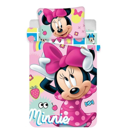 Pościel bawełniana 100x135 Myszka Mini Minnie Mouse różowa 9429 poszewka 40x60 JF24 Pościel bawełniana 100x135 Myszka Mini Minnie Mouse różowa 9429 poszewka 40x60 JF24
