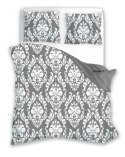 Pościel bawełniana 160x200 Glamour 005 szara biała ornament Faro 01 Pościel bawełniana 160x200 Glamour 005 szara biała ornament Faro 01