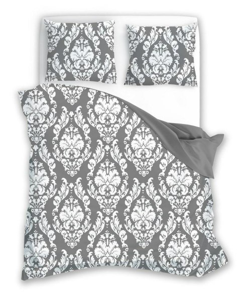 Pościel bawełniana 160x200 Glamour 005 szara biała ornament Faro 01 Pościel bawełniana 160x200 Glamour 005 szara biała ornament Faro 01