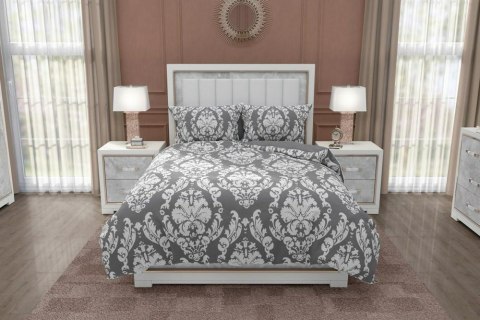Pościel bawełniana 160x200 Glamour 005 szara biała ornament Faro 01 Pościel bawełniana 160x200 Glamour 005 szara biała ornament Faro 01