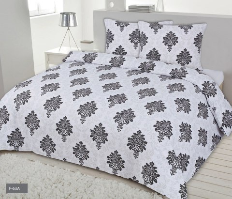 Pościel flanelowa 200x220 F-63A glamour styl biały szary Pościel flanelowa 200x220 F-63A glamour styl biały szary