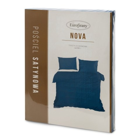 Pościel satynowa 220x200 Nova granatowa jednobarwna Eurofirany Pościel satynowa 220x200 Nova granatowa jednobarwna Eurofirany