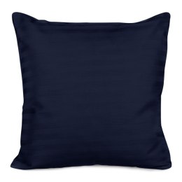 Poszewka satynowa 40x40 niebieska ciemna pasy jednobarwna Cizgili adamaszkowa