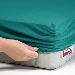 Prześcieradło jersey z gumką 70x140 turkusowe ciemne 016 grube 150g/m2 KARO