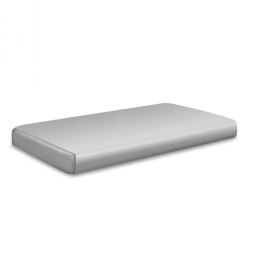 Prześcieradło satynowe 160x210 szare jasne 42 bez gumki
