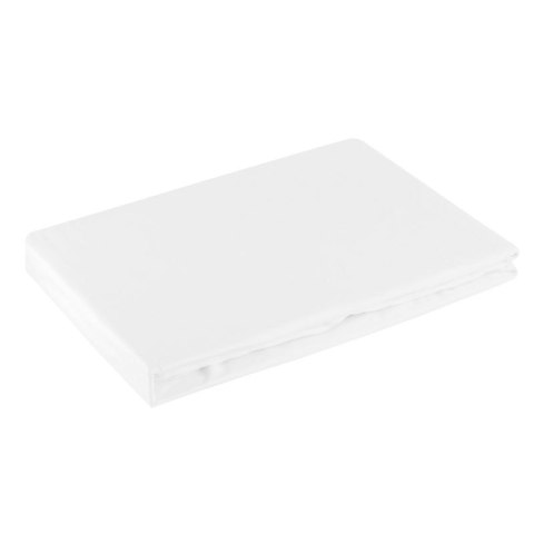 Prześcieradło satynowe z gumką 100x200 Nova białe na wysoki materac 25 cm Eurofirany