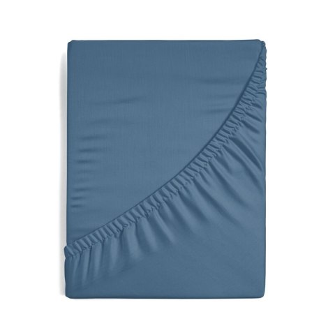 Prześcieradło satynowe z gumką 100x200 Nova granatowe na wysoki materac 25 cm Eurofirany Prześcieradło satynowe z gumką 100x200 Nova granatowe na wysoki materac 25 cm Eurofirany