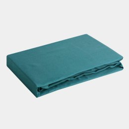 Prześcieradło satynowe z gumką 100x200 Nova turkusowe ciemne na wysoki materac 25 cm Eurofirany