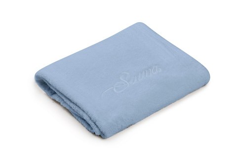 Ręcznik do sauny 80x150 Sauna niebieski 25 haftowany napis 100% bawełna Ręcznik do sauny 80x150 Sauna niebieski 25 haftowany napis 100% bawełna