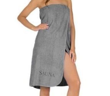 Ręcznik do sauny 80x150 Sauna szary jasny 42 haftowany napis 100% bawełna Ręcznik do sauny 80x150 Sauna szary jasny 42 haftowany napis 100% bawełna