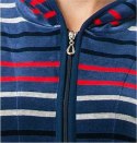 Dres damski długi 341 welurowy 3XL indygo w paski Luna Dres damski długi 341 welurowy 3XL indygo w paski Luna