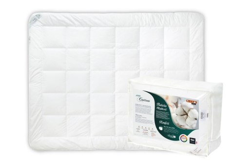 Kołdra antyalergiczna 180x200 Cotton 4 pory roku 1300g + 500g biała AMZ Kołdra antyalergiczna 180x200 Cotton 4 pory roku 1300g + 500g biała AMZ