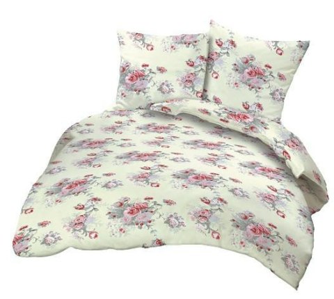Poszewka z kory 50x60 124/1 kremowa różyczki czerwone bawełniana Poszewka z kory 50x60 124/1 kremowa różyczki czerwone bawełniana