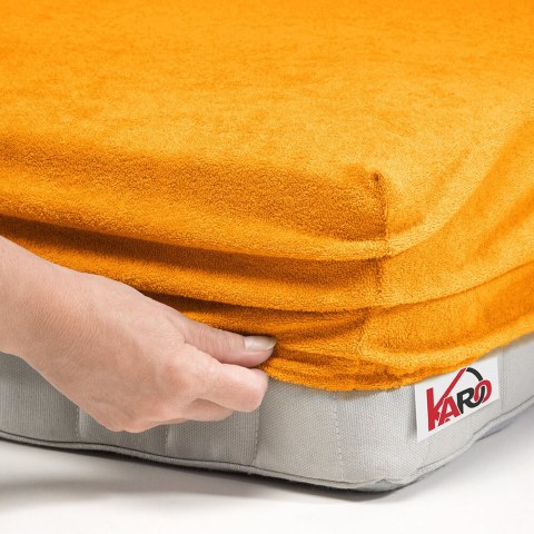 Prześcieradło frotte z gumką 80x160 pomarańczowe 050 grube 200g/m2 KARO Prześcieradło frotte z gumką 80x160 pomarańczowe 050 grube 200g/m2 KARO