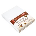 Prześcieradło jersey z gumką 70x160 białe 001 grube 150g/m2 KARO Prześcieradło jersey z gumką 70x160 białe 001 grube 150g/m2 KARO