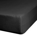 Prześcieradło satynowe z gumką 160x200 Nova czarne na wysoki materac 30 cm Eurofirany Prześcieradło satynowe z gumką 160x200 Nova czarne na wysoki materac 30 cm Eurofirany
