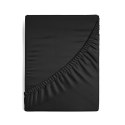 Prześcieradło satynowe z gumką 160x200 Nova czarne na wysoki materac 30 cm Eurofirany Prześcieradło satynowe z gumką 160x200 Nova czarne na wysoki materac 30 cm Eurofirany