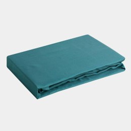 Prześcieradło satynowe z gumką 180x200 Nova turkusowe ciemne na wysoki materac 30 cm Eurofirany