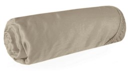 Prześcieradło satynowe z gumką 220x200 Nova beżowe na wysoki materac 30 cm Eurofirany