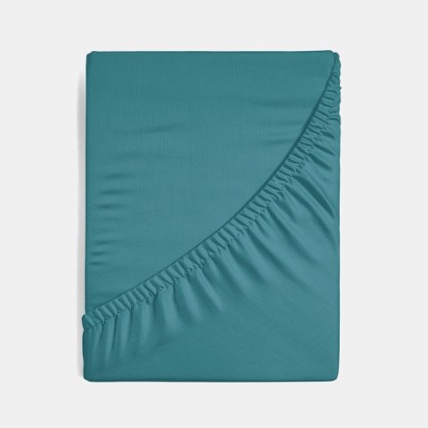 Prześcieradło satynowe z gumką 220x200 Nova turkusowe ciemne na wysoki materac 30 cm Eurofirany Prześcieradło satynowe z gumką 220x200 Nova turkusowe ciemne na wysoki materac 30 cm Eurofirany