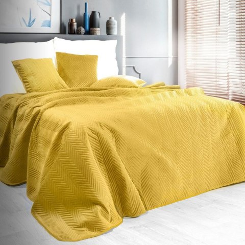 Narzuta dekoracyjna 200x220 Sofia musztardowa welurowa Eurofirany Narzuta dekoracyjna 200x220 Sofia musztardowa welurowa Eurofirany