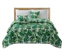 Narzuta dekoracyjna 240x260 biała liście monstera palmy pikowana Palms