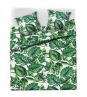 Narzuta dekoracyjna 240x260 biała liście monstera palmy pikowana Palms