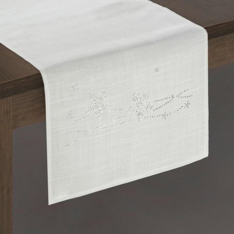 Obrus bieżnik świąteczny 40x180 Agata srebrny śniżynki cekinki Eurofirany Obrus bieżnik świąteczny 40x180 Agata srebrny śniżynki cekinki Eurofirany