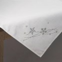Obrus świąteczny 85x85 Agata srebrny śniżynki cekinki Eurofirany Obrus świąteczny 85x85 Agata srebrny śniżynki cekinki Eurofirany