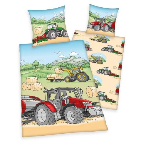 Pościel bawełniana 140x200 Traktor pole zboże siano zbiory poszewka 70x90 H23 Pościel bawełniana 140x200 Traktor pole zboże siano zbiory poszewka 70x90 H23