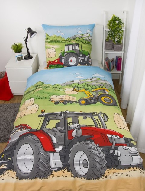 Pościel bawełniana 140x200 Traktor pole zboże siano zbiory poszewka 70x90 H23 Pościel bawełniana 140x200 Traktor pole zboże siano zbiory poszewka 70x90 H23