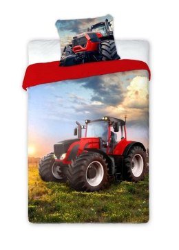 Pościel bawełniana 160x200 Traktor 2532 czerwony pole wieś Turbo