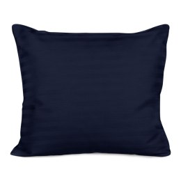 Poszewka satynowa 50x60 niebieska ciemna pasy jednobarwna Cizgili adamaszkowa