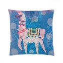 Poszewka z cekinami 40x40 3D Lama 03 1156 różowa turkusowa Poszewka z cekinami 40x40 3D Lama 03 1156 różowa turkusowa