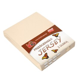 Prześcieradło jersey z gumką 160x220 beżowe jasne 008 grube 150g/m2 KARO