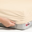 Prześcieradło jersey z gumką 160x220 beżowe jasne 008 grube 150g/m2 KARO Prześcieradło jersey z gumką 160x220 beżowe jasne 008 grube 150g/m2 KARO