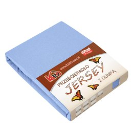 Prześcieradło jersey z gumką 160x220 błękitne 028 grube 150g/m2 KARO