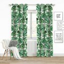 Zasłona gotowa na przelotkach 140x250 biała liście monstera palmy Palms Zasłona gotowa na przelotkach 140x250 biała liście monstera palmy Palms