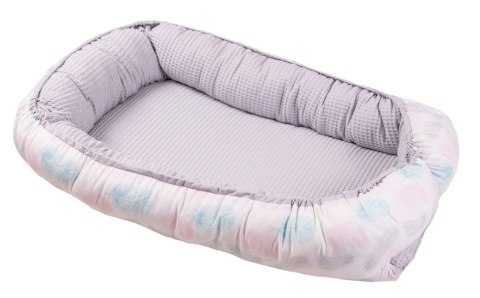 Gniazdko niemowlęce Prestige kokon 55x80 szare pastelowe piórka otulacz dwustronny TB0355_01 Gniazdko niemowlęce Prestige kokon 55x80 szare pastelowe piórka otulacz dwustronny TB0355_01