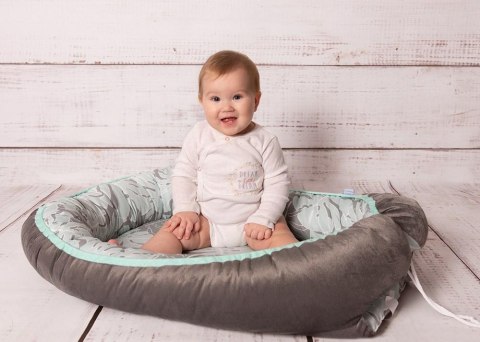 Gniazdko niemowlęce Soft kokon 55x80 otulacz ciemny pudrowy różowy miętowy dwustronny TMPGS-01 Gniazdko niemowlęce Soft kokon 55x80 otulacz ciemny pudrowy różowy miętowy dwustronny TMPGS-01