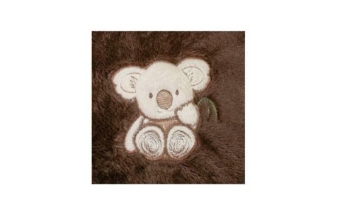 Kocyk dziecięcy 95x95 Miś Koala 18 brązowy ciemny z kapturkiem do fotelika Kocyk dziecięcy 95x95 Miś Koala 18 brązowy ciemny z kapturkiem do fotelika