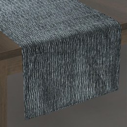 Obrus bieżnik Evelyn 40x140 stalowy welurowy z marszczeniem Eurofirany