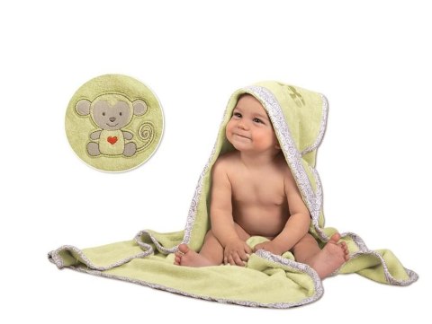 Okrycie kąpielowe niemowlęce 100x100 Bamboo 24 niebieski ręcznik z kapturkiem Okrycie kąpielowe niemowlęce 100x100 Bamboo 24 niebieski ręcznik z kapturkiem