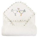 Okrycie kąpielowe niemowlęce 100x100 frotte maxi plus Birds 01 białe ręcznik z kapturkiem Okrycie kąpielowe niemowlęce 100x100 frotte maxi plus Birds 01 białe ręcznik z kapturkiem