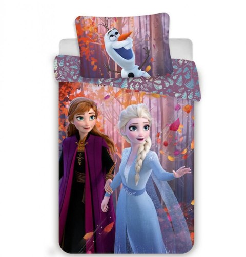 Pościel bawełniana 140x200 Frozen 3617 Kraina Lodu Anna Elsa i Olaf las liście Pościel bawełniana 140x200 Frozen 3617 Kraina Lodu Anna Elsa i Olaf las liście