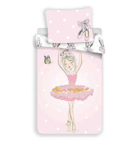 Pościel bawełniana 140x200 baletnica 1804 balerina różowa poszewka 70x90 Pościel bawełniana 140x200 baletnica 1804 balerina różowa poszewka 70x90